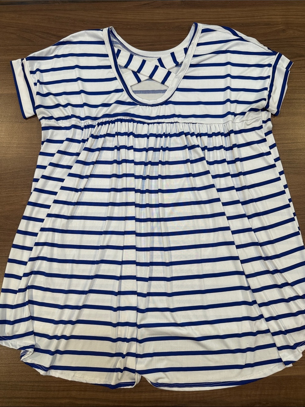 Beeson River White & Blue Striped Short Sleeve Tee